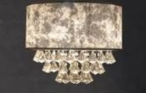 lot 22343 image: HOMCOM Modern Crystal Chandelier Light with Adjustable Hanging Pole, Ceiling-Connecting Metal Round Base, Grey
