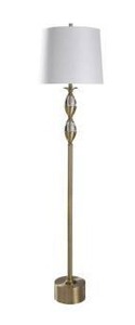 lot 22356 image: StyleCraft Matlock Crystal Glass and Brass Metal Floor Lamp