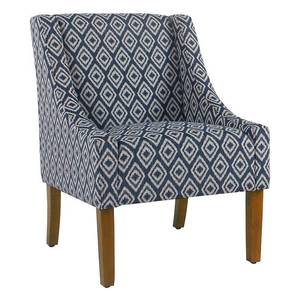 lot 22392 image: HomePop Modern Swoop Accent Chair - Indigo- Retail$215.49