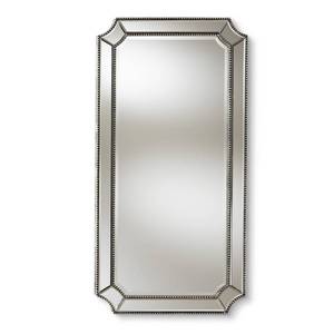 lot 22405 image: Baxton Studio Romina Art Deco Antique Silver Finished Accent Wall Mirror