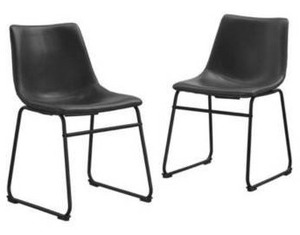 lot 22408 image: Carbon Loft Prusiner Faux Leather Dining Chair (Set of 2)- Retail$170.99