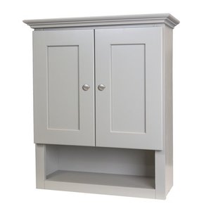 lot 22410 image: Grey Shaker Bathroom Wall Cabinet - NA- Retail$227.99