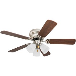 lot 22414 image: HKC Prominence Home Whitley 42 Hugger Ceiling Fan, Satin Nickel