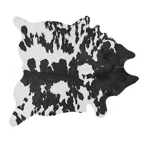 lot 22427 image: Luxe Faux Cowhide BlackWhite Area Rug