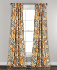 lot 22433 image: Poppy Garden Room Darkening Window Curtain Panels YellowGray 52x84 Set