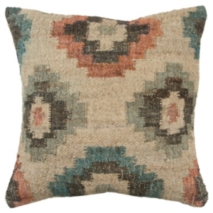 lot 22437 image: Set of 3 Geometric 20 x 20 Decorative Oversize Square Throw Pillow Covers Blue - Rizzy Home