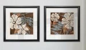 lot 22443 image: Wexford Home Flowers on Chocolate I Framed Set- Retail$84.99