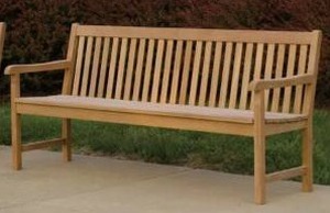 lot 22452 image: Nirwana 6-foot Natural Teak Bench by Havenside Home- Retail$1059.99