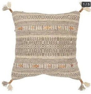 lot 22478 image: The Curated Nomad Portola Striped Natural Poly-filled Decorative Pillow