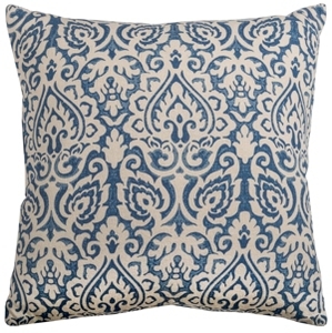 lot 22479 image: Rizzy Home Blue Cotton Damask Throw Pillow