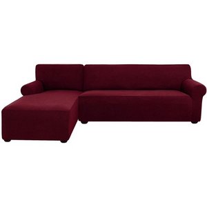 lot 22498 image: Subrtex 2-Piece L Shape Sofa Cover Stretch Sectional Left Chaise Cover