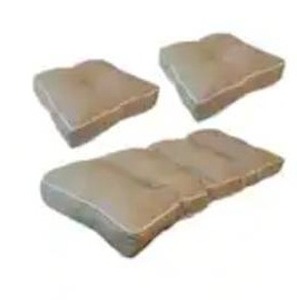 lot 22529 image: Suntastic Indoor Outdoor Linen Textured Settee and Seat Cushions (Set of 3)- Retail$85.99