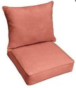 lot 22530 image: Suntastic OFiddlestix Coral Indoor Outdoor Deep Seat and Back Cushions