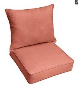 lot 22531 image: Suntastic OFiddlestix Coral Indoor Outdoor Deep Seat and Back Cushions