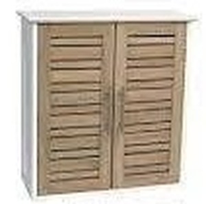 lot 22337 image: Evideco Wall Mounted Bath Storage Cabinet Wood Medicine Cabinet