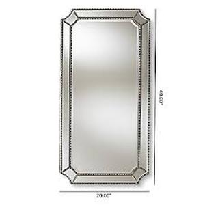 lot 22460 image: Art Deco Antique Silver Wall Mirror by Baxton Studio - Antique Silver - Retail$225.49
