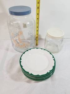 lot 2006 image: Two Class Jars and Five Small Plates