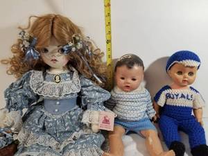 lot 2014 image: Lot of Three Dolls. Two Baby Dolls. One Old Friends, Best Friends Cloth Doll