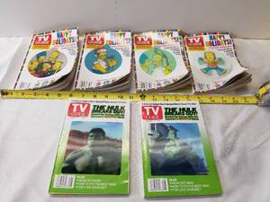lot 2041 image: Lot of Six TV Guides. Four Simpsons, Two Hulk