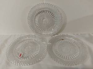 lot 3015 image: Lot of 3 AVON Exclusive Lead Crystal from Avons 92nd Anniversary Prize Program - The First Representative Crystal Plate - One Plate is Broken