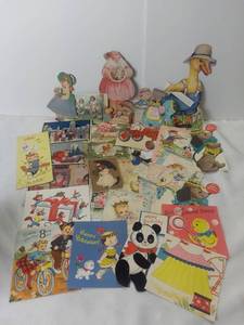 lot 3026 image: Small Lot of Vintage Easter Christmas and Birthday Cards - Ducks, Tractor Babies and Other Characters
