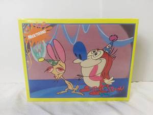 lot 3042 image: 1991 Nicktoons The Ren & Stumpy Show Ceaco 100 Piece Jigsaw Puzzle - Party Hats