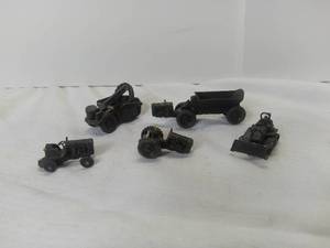 lot 3046 image: Lot of 5 Miniature Albert J Soulier Farm Equipment Figurines