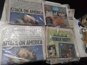 lot 3525 image: Lot of Newspapers 1990s 2000s. Attack on America Princess Do George Brett