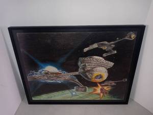 lot 3708 image: Nice Framed Piece Of Space Age Artwork