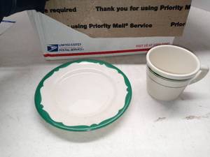 lot 3723 image: Lot Of 32 Saucers And 6 Coffee Cups From Buffalo China