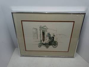 lot 3728 image: Framed Artwork Of Of Buggy Scene By Local Artist