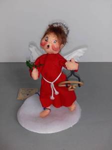 lot 4008 image: Annalee Dolls 1995 Awnry Angel Boy - Red Dress And Sling Shot