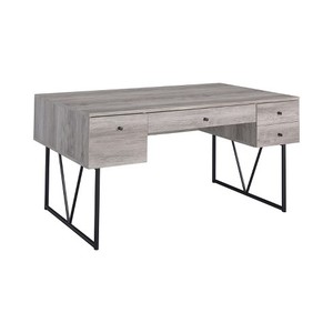 lot 13384 image: Coaster Home Furniture 4 Drawer Home Office Writing Desk, Grey Driftwood Finish Retail $562.00