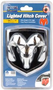 lot 13391 image: Reese Towpower 86066 1.25 to 2 Dodge Ram Logo Licensed LED Hitch Light Cover Retail $59.99