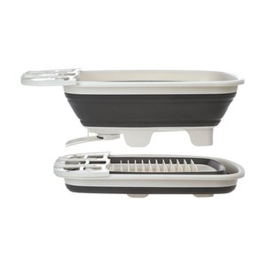 lot 13410 image: Prep Solutions Collapsible Dish Drainer Drying Rack w Swivel Spout for Kitchen Retail $29.29