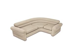 lot 13416 image: Intex 68575EP Inflatable Corner Living Room Air Mattress Sectional Sofa, Beige Retail $141.99