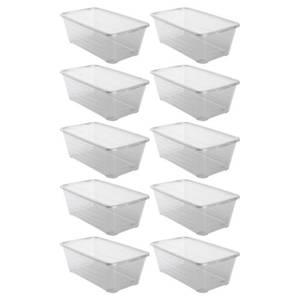 lot 13428 image: Life Story 6 Quart Shoe Storage Box Stacking Container Bin with Lids, 10 Pack Retail $44.99