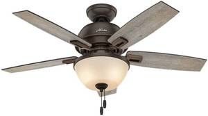 lot 13439 image: Hunter Fan Company 53342 Donegan Low Profile 52 Inch Ceiling Fan, Onyx Bengal Retail $179.99