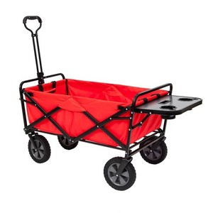 lot 13450 image: Mac Sports Collapsible Folding Outdoor Garden Utility Wagon Cart w Table, Red Retail $179.99