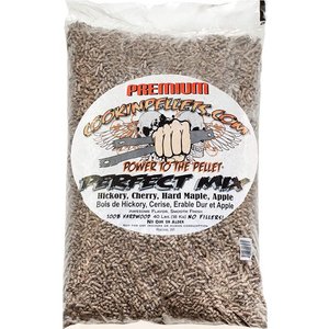 lot 13457 image: CookinPellets 40 Lb Perfect Mix Hickory, Cherry, Hard Maple, Apple Wood Pellets Retail $52.99
