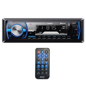 lot 13467 image: Pyle Single DIN Bluetooth In-Dash Car Audio Stereo Receiver w Remote  PLMRB29B Retail $93.99