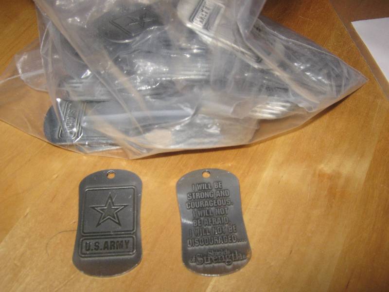 lot 3045 image: 50 ct. lot US Army Shield of Strength Charms
