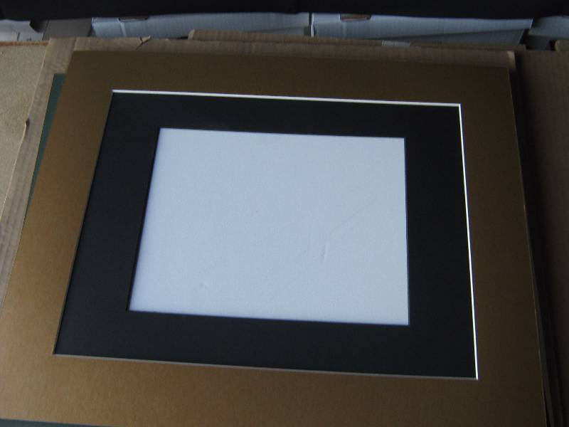 lot 3084 image: 2 ct. lot Artwork Mounting Mat, double mat red & green, brown & black