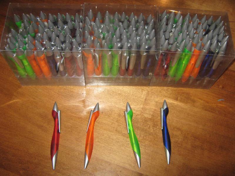 lot 3121 image: (3) 48 ct. packages of ball point pens, assorted colors- black ink
