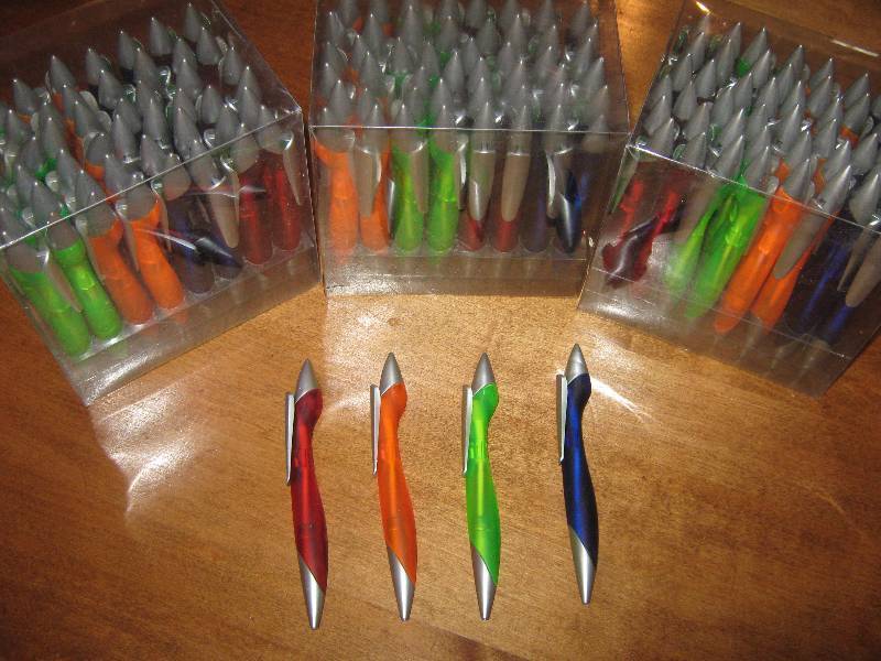 lot 3122 image: (3) 48 ct. packages of ball point pens, assorted colors- black ink