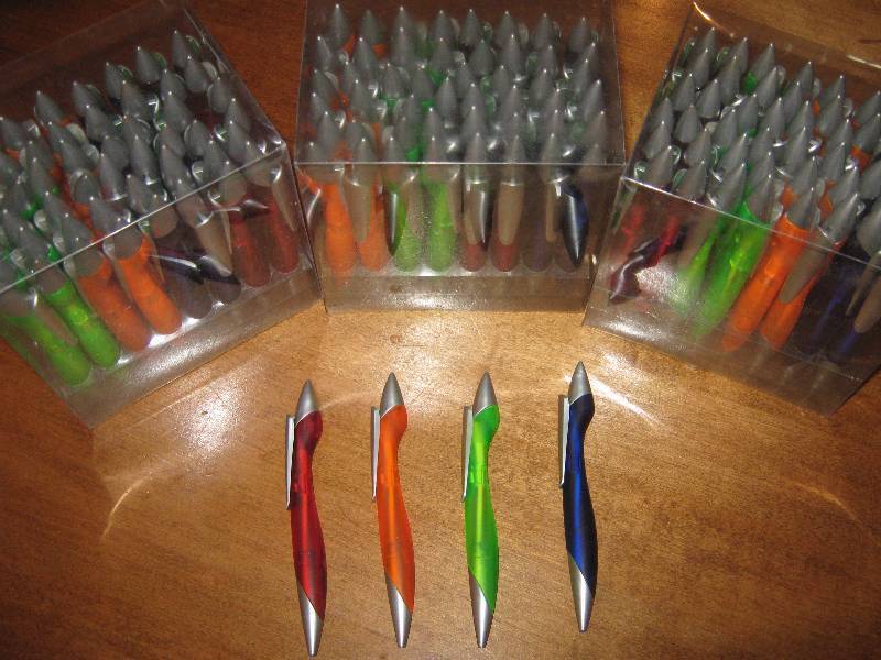 lot 3123 image: (3) 48 ct. packages of ball point pens, assorted colors- black ink