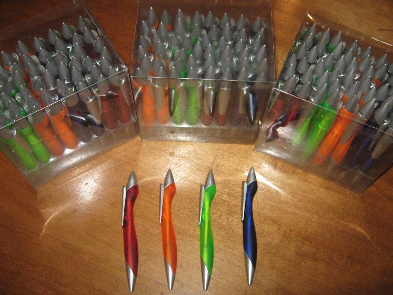 lot 3124 image: (3) 48 ct. packages of ball point pens, assorted colors- black ink