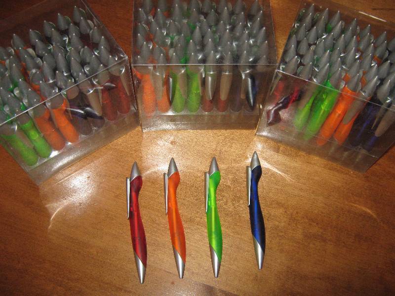 lot 3125 image: (3) 48 ct. packages of ball point pens, assorted colors- black ink