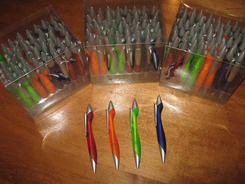 lot 3126 image: (3) 48 ct. packages of ball point pens, assorted colors- black ink