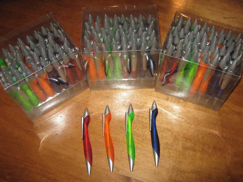 lot 3127 image: (3) 48 ct. packages of ball point pens, assorted colors- black ink